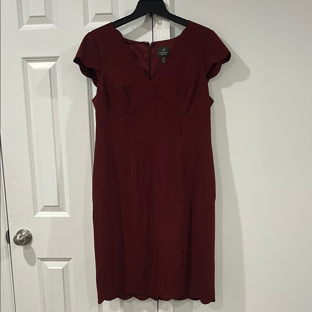 Adrianna Papell Burgundy Midi Dress